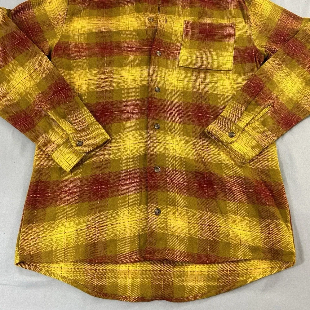 Epic Threads Shacket Boys XL Plaid Hoodie Button Flannel Shirt Jacket Yellow Red